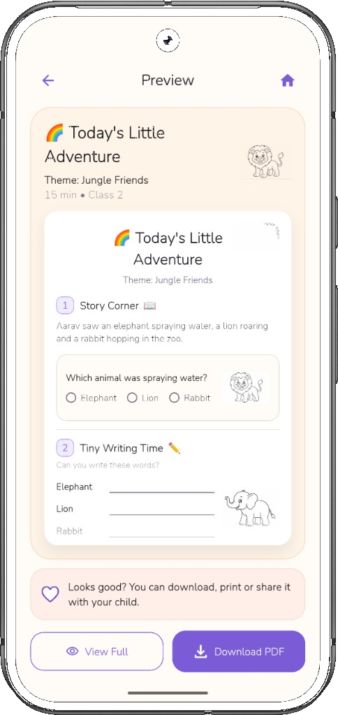 Preview worksheet before download