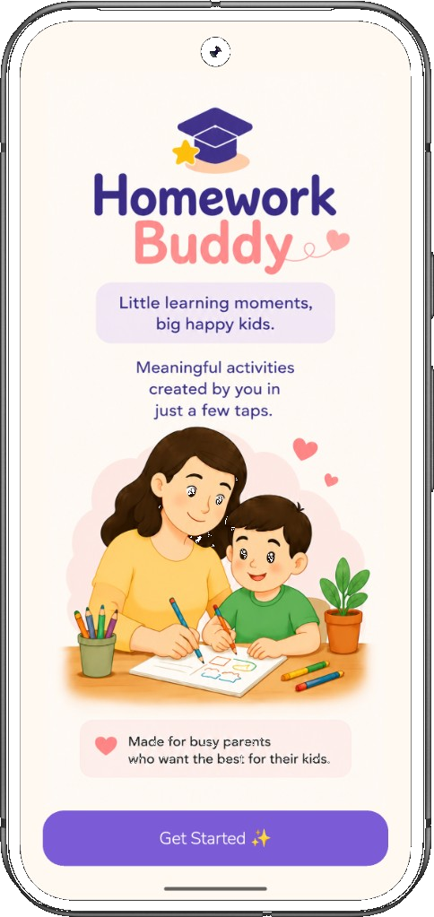 Homework Buddy welcome screen
